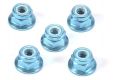 Tamiya 4mm Anodized Aluminum Flange Lock Nut (Blau)