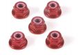 Tamiya 4mm Anodized Aluminum Flange Lock Nut (Rot)